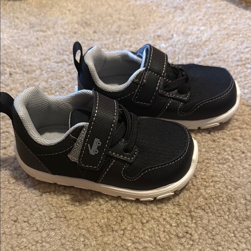 Kids Black Velcro Sneakers
